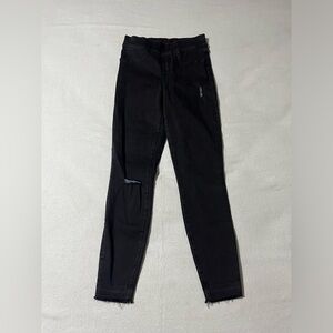 Spanx Women's‎ Size 25x27 Black Distressed Ankle Skinny Jegging Jeans No Pockets